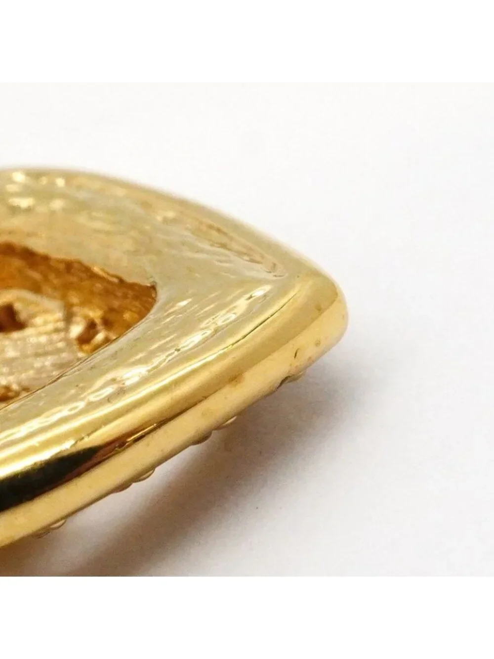 Dior Necklace Emblem Heart Motif Gold Plated Line Stone - Picture 8 of 8